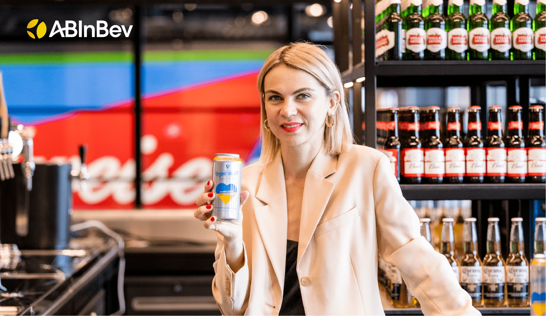 After leaving Ukraine, Anna Rudenko is helping AB InBev’s humanitarian relief efforts by sharing Chernigivske, her country’s most-loved beer brand, with the world